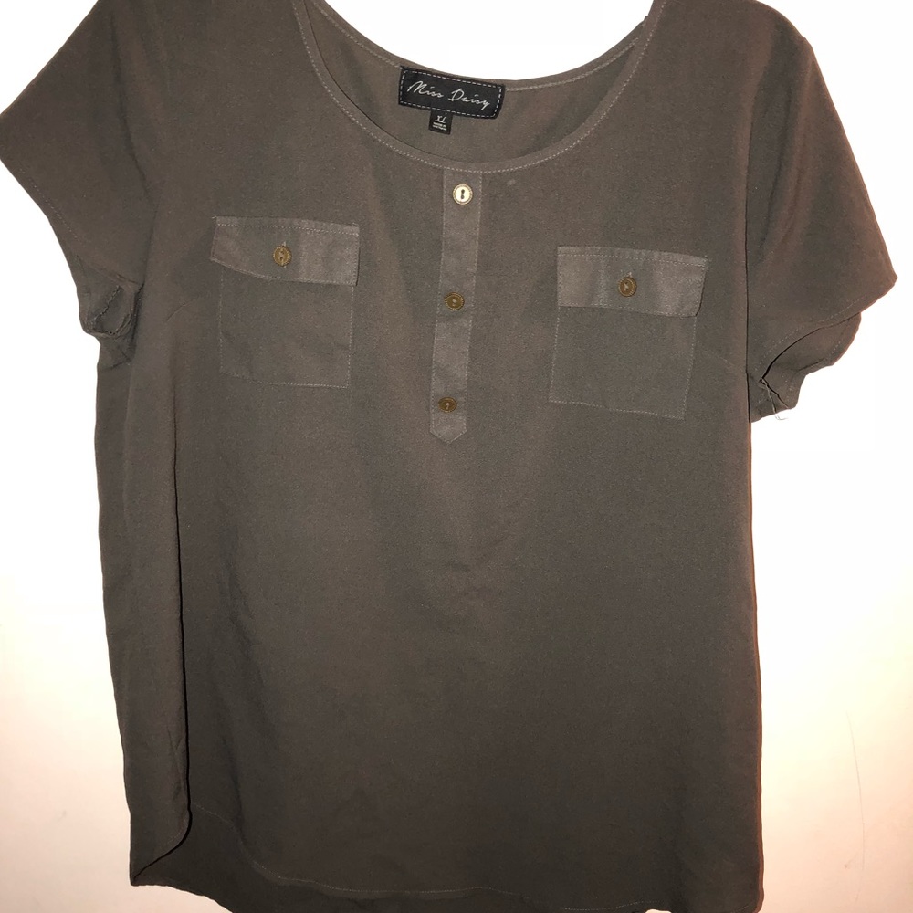 Missy Daisy Brown Blouse with Buttons